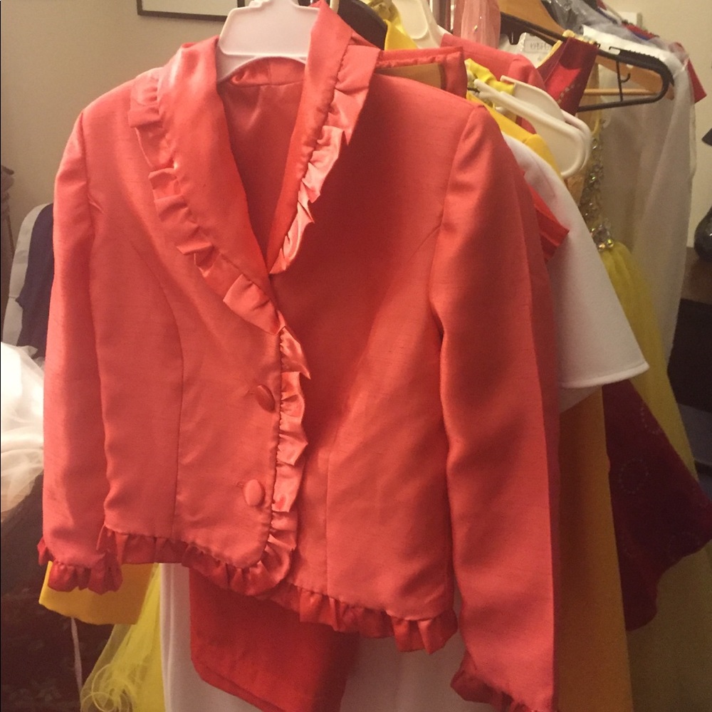Custom girls interview suit coral size 6